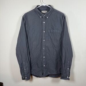 Cotton On Garments Men's Gray Button Down Long Sleeve Casual Shirt XL